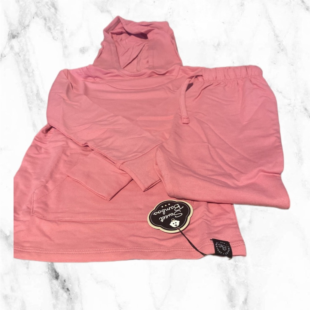 Sweet Bamboo French terry jogger set with hood size 4y